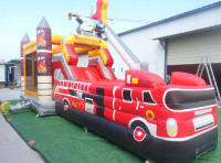 DFRL Brincolín Inflable Húmedo/Seco para Fiestas, Casa de Brinco con Tobogán de Agua, Material de PVC de 0.55mm, Uso Comercial