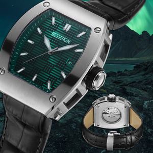 Relojes de Pulsera Triangulares para Hombre, Nuevo Diseño Dorado Vintage de Lujo, Reloj de Hombre Automático Mecánico Esqueleto, Resistente al Agua - Product Image 1