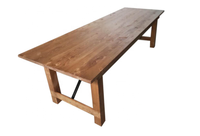 Table de ferme pliable en bois massif de style vintage pour la décoration de mariage et d'événements