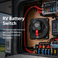 Interrupteur sélecteur de batterie marine ignifuge - Isolateur double banque 4 positions (1-2-Auxiliaire-Off) avec verrouillage de sécurité pour Yacht et VR