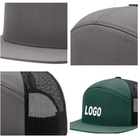 Luxe 7 Panneau Doux Maille Coton Trucker Maille Solide Taille Réglable Personnalisé Snapback Cap