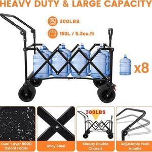 Chariot pliable avec auvent et fonction de freinage, capacité 130L, <span class=keywords><strong>en</strong></span> tissu Oxford 600D, chariot d'extérieur – <span class=keywords><strong>Vente</strong></span> chaude directe usine - Product Image 6