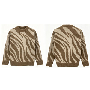 Pull en tricot à imprimé <span class=keywords><strong>zèbre</strong></span>, col rond, chaud pour l'hiver, pour femme, vente en gros, marque privée - Product Image 3