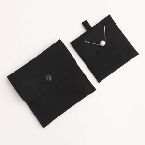 Custom Logo Microfiber Suede <b>Envelope</b> Jewelry Pouch Velvet Jewelry Ring Necklace Packaging Bag for Earrings With Insert Cards - Product Image 5