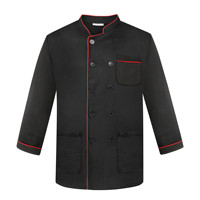 2025 Best-seller Hôtel Restaurant Cuisine Travail Veste Logo Personnalisé Hommes Femmes Cuisine Manches Longues Blanc Noir Hommes Chef Manteau