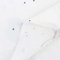 XNZTEX JURAVICHY JF2614 Kundenspezifisch Bedruckter 100% Baumwoll-Doppelschicht-Musselin-Stoff mit Blasengewebe für Pyjamas, Decken und Windeln
