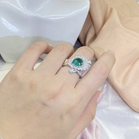 Anillo esmeralda de Plata de Ley 925 piedras naturales para joyeria, anillos de plata de dedo ajustables a la moda con piedra en bruto