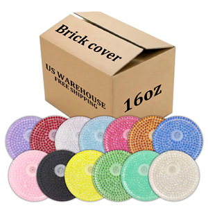 Tái Sử Dụng BPA Miễn Phí Đầy Màu Sắc Acrylic Nhựa Bling Nắp Cho 16Oz Thủy Tinh Có Thể Long Lanh Rhinestone 16Oz Bling Nắp Với Rơm Lỗ - Product Image 1