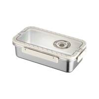 Boîte à bento étanche en acier inoxydable 304, conteneur alimentaire portable avec couvercle à date de fraîcheur, grande capacité sans BPA, boîte à lunch