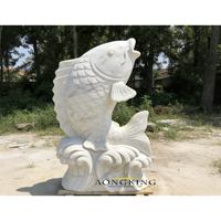 Statue de poisson Koi en marbre naturel sculpté à la main de haute qualité, grande taille, décoration moderne pour jardin extérieur, bassin, Feng Shui, taille et couleur personnalisées