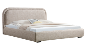 Moderno e minimalista King-Size <span class=keywords><strong>letto</strong></span> imbottito durevole stile morbido stile grigio testiera rettangolare Beige con piedini in legno - Product Image 5