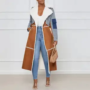 Blouson En Jean grande taille pour femme, vêtement d'hiver En fausse Fourrure, Parka épais, Veste En Jean, 2021