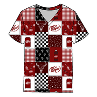 T-shirt décontracté pour homme à manches courtes, col en V, coupe régulière, respirant, imprimé numérique à texture de bambou, vente en gros été 2025