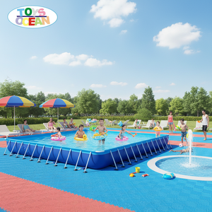 Grande <span class=keywords><strong>piscine</strong></span> <span class=keywords><strong>hors</strong></span> <span class=keywords><strong>sol</strong></span> en métal, <span class=keywords><strong>rectangulaire</strong></span>, commerciale, portable, parc aquatique - Product Image 1