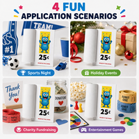 Cartes à gratter personnalisées « Lucky Monster » avec fenêtre unique et numéro de série pour collectes de fonds et événements