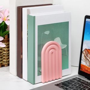 Qingyue Bamboo Bookend Rainbow Shape Desktop Book <b>Stand</b> Minimalist Modern Style Home Office Decorative Furnishing - Product Image 1