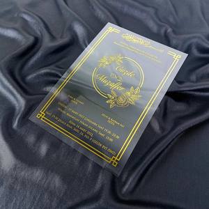 Lujosa cubierta de papel de vitela para Quinceañera de cumpleaños, tarjeta acrílica de lámina dorada con sello de cera, <span class=keywords><strong>parte</strong></span> de boda, invitación de boda - Product Image 3
