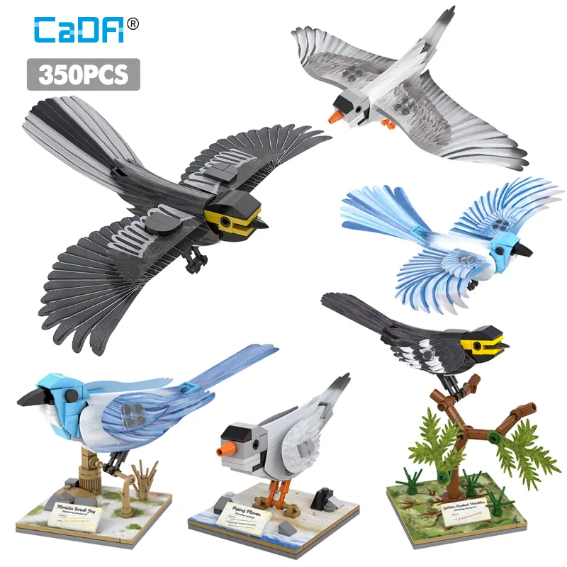 Cada c71025 382pcs कला पक्षी फ्लोरीडा स्क्रब-जय मॉडल ईंटों के लिए शैक्षिक खिलौने