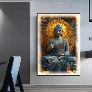 The Latest Design Golden <strong>Buddha</strong> Portrait Buddhist Wall Art Home Decor Sofa Background Wall Light Led <strong>Painting</strong> - Product Image 6