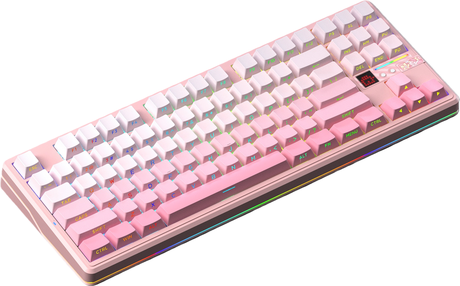 Degradado rosa grabado lateralmente