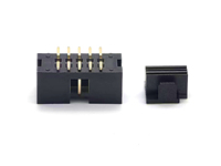 YZTECH 1103SMD-10P Connecteur mâle SMT à pas de 2,54 mm, boîtier en laiton DIN, 600V 3A H10.32mm, boîtier PA9T avec couvercle anti-erreur 10P
