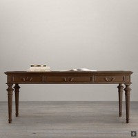 Escritorio de Computadora Retro Americano de Madera Maciza de Lujo con Cajón para Oficina y Sala de Estar
