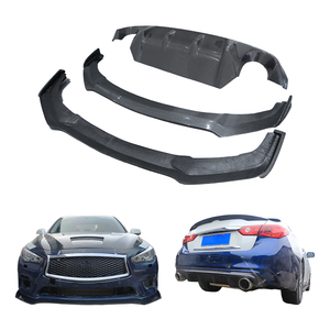 Kit de Carrocería de Fibra de Carbono Húmeda Pequeño para Modificación de Automóviles 2018-2024, Alerón Delantero y Trasero, Compatible con Infiniti Q50 - Product Image 1