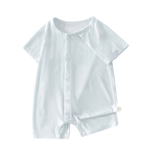 Combinaison pour bébé en modal à manches courtes, tricotée finement, unisexe, pour nouveau-né, douce et confortable, classe A - Product Image 5
