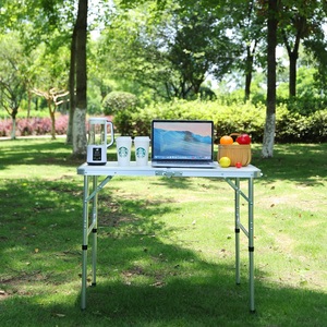 Moderno impermeabile in metallo mobili <span class=keywords><strong>da</strong></span> esterno <span class=keywords><strong>tavoli</strong></span> <span class=keywords><strong>pieghevoli</strong></span> con MDF Top per le gite in spiaggia cortile uso BBQs Park - Product Image 6
