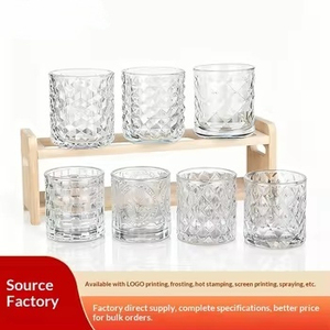 Contenants à bougies en <span class=keywords><strong>verre</strong></span> gaufré vintage 10oz, supports à bougies transparents de luxe en gros pour la fabrication de bougies DIY, aromathérapie, décoration intérieure, mariage - Product Image 6