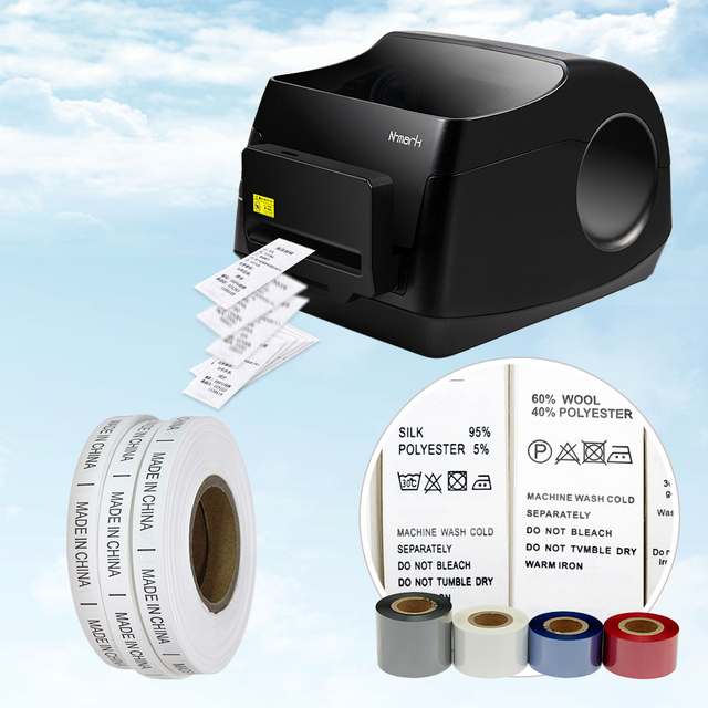 N-mark Wash Care Label Printer and Label Cutting Machine for Woven Label Machine Sticker Printer