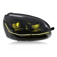 Phares LED bicolores pour VW Volkswagen Golf MK5 2006-2011 |   Feux de jour (DRL) Angel Eye jaunes « Demon Eyes » modifiés
