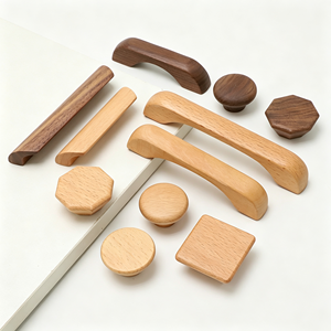 Solid Wood Cabinet <b>Pull</b> <b>Handles</b> Natural Oak Finish 128mm Hole Center T-Bar Design Kitchen Drawer Cupboard <b>Door</b> Furniture - Product Image 3