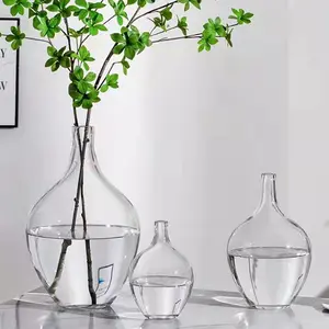 Vase en verre européen pour fleurs, décoration de mariage nordique, ornement élégant, Vases en verre, 2023