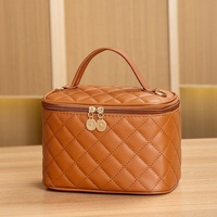 Tas kosmetik wanita, PU Travel perlengkapan mandi wanita S tas kosmetik Make Up pabrik makeup kosmetik motif Pink tas wanita untuk wanita