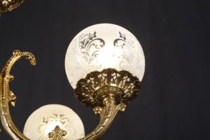 새로운 720*680H 황동 + 유리 6 헤드 고급 샹들리에 - Product Image 4