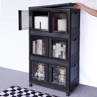 Bacs de rangement pliables originaux de nouvelle conception avec roues conteneur noir organisateur élégant boîte de rangement facile à organiser