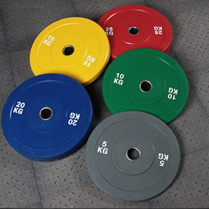 PINJIAN Plaque d'haltères en caoutchouc pratique Presse d'établi commerciale Plaque d'haltérophilie <span class=keywords><strong>de</strong></span> gymnastique Squat d'intérieur Plaque d'haltères à grand trou - Product Image 4