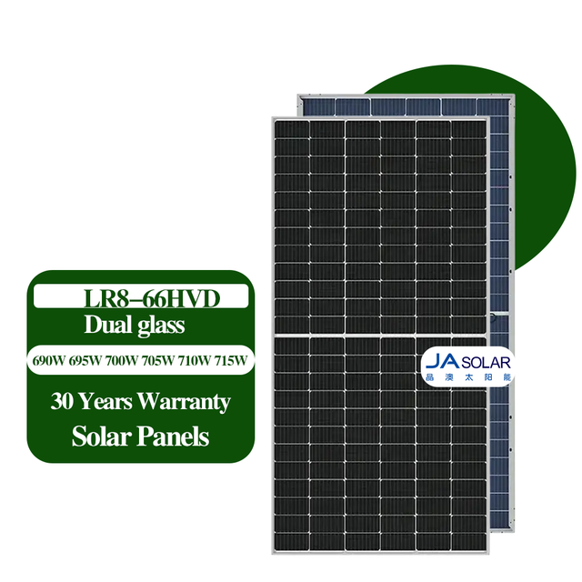 JA Solar Panels Baficial 690W 700W 705W 710W 715W Tier1 Solar Panel Double Glass a Grade Original Factory Price 30-year Warranty