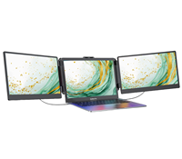 Écran pliable OEM ODM S2 de 14 pouces, 180 degrés, avec fonction complète, triple moniteur portable, extension d'écran d'ordinateur portable