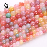 Perles d'agate Yanyuan Zhe Ying 6 mm 8 mm 10 mm, pierre naturelle, pierre Yanyuan, perles rondes en pierre précieuse, perles en vrac pour la création de bijoux