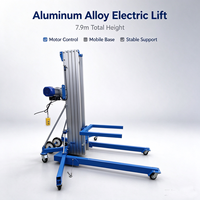 Mini élévateur manuel à ciseaux hydraulique en aluminium pour plaques de plâtre, palettes et marchandises, avec élingue à câble métallique et roulettes mobiles, capacité de charge 300 kg