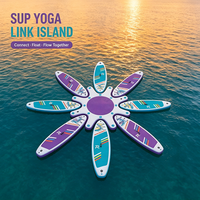 Plateforme de fitness flottante gonflable pour yoga SUP, tapis aquatique connectable pour l'entraînement en salle, la piscine et les loisirs en lac