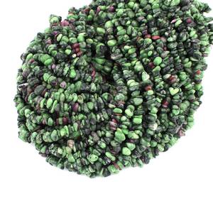 Cuentas de Zoisita Rubí en Forma de Chip, Cuentas de Piedras Preciosas Naturales Bicolor, Hilo de 17 Pulgadas y 34 Pulgadas - Product Image 5