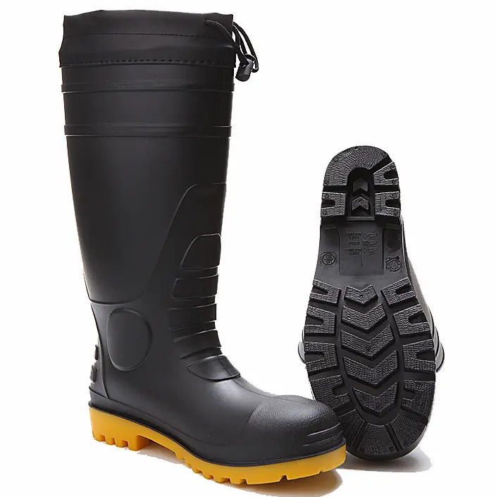 Manufacturer Men Pvc Custom Print Waterproof Work Industry Garden Fishing Shoes Wellies Wellington Gumboots Safety Rain Boots