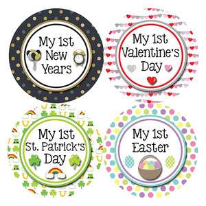 Autocollants pour ma première étape de fête, 3,96 pouces, en papier, fournitures de fête, décorations d'anniversaire non toxiques et originales - Product Image 3