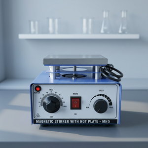 Agitador Magnético con Placa Calefactora MVL44 de 5 Litros de Acero Suave de Primera Calidad de MVL INSTRUMENTS, 1 Año de Garantía para Uso Profesional en Laboratorio - Product Image 3