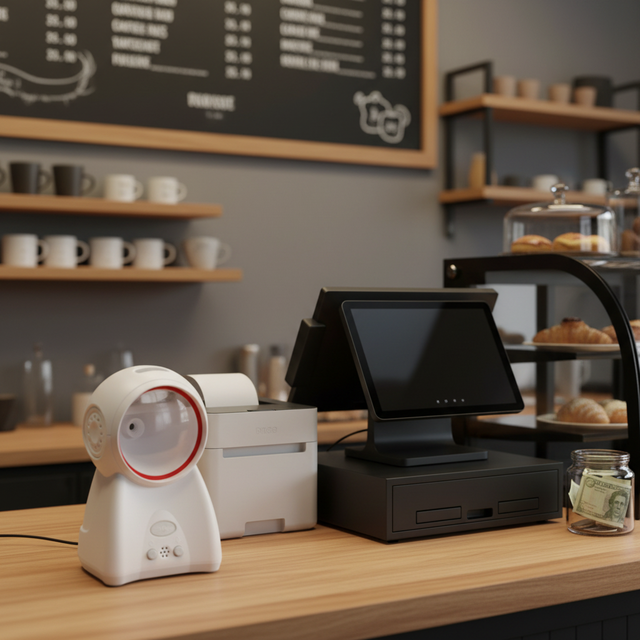 1D 2D Desktop Barcode Scanner QR Reader Screen Platform for POS PC Supermarkets Retail Malls