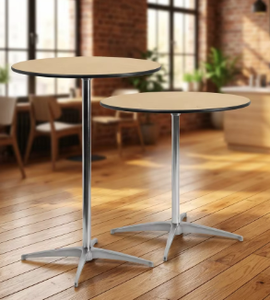 Modern Round Wooden 2-Seater Cocktail <b>Table</b> for Home <b>Bar</b> and Outdoor Use - Product Image 4