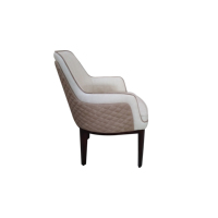 Chaises de salle à manger haut de gamme modernes de qualité commerciale pour hôtels, cafés, projets de villas et restaurants, rembourrées en cuir PU souple avec accoudoirs